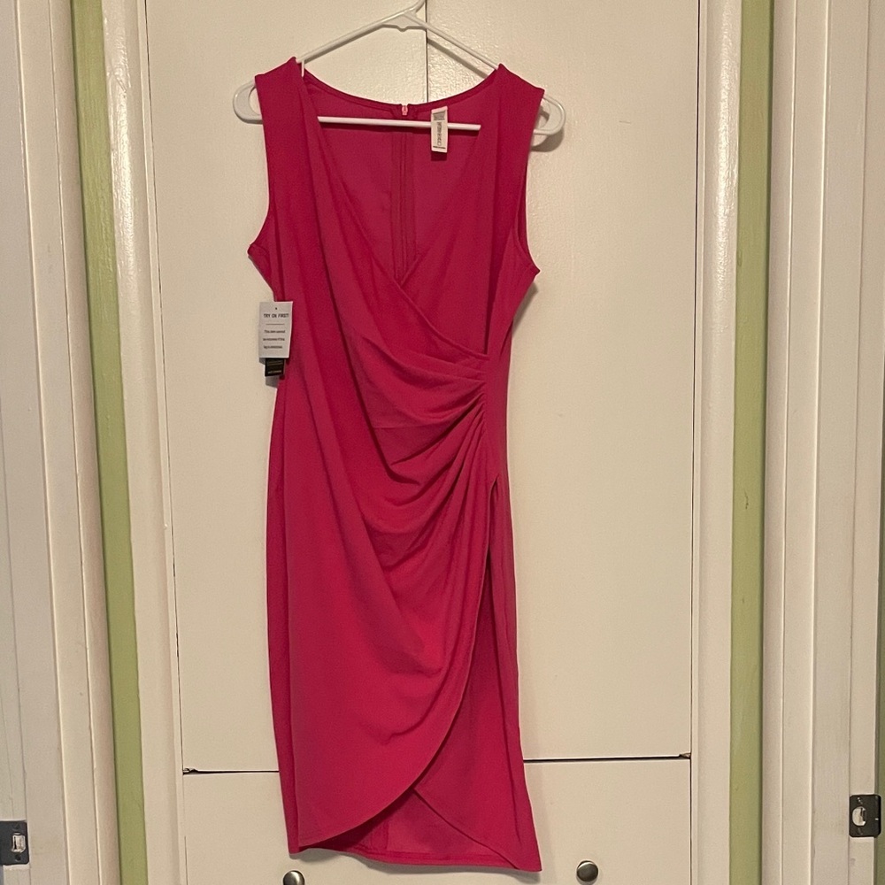 Elegant Pink Draped Dress - Picture 1 of 6